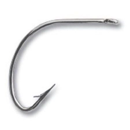 Mustad Classic Wide Gap Hook, Size 20, HollowReversed Point, Offset, Ringed Eye, Nickel, 8PK 37140-NI-2/0-8